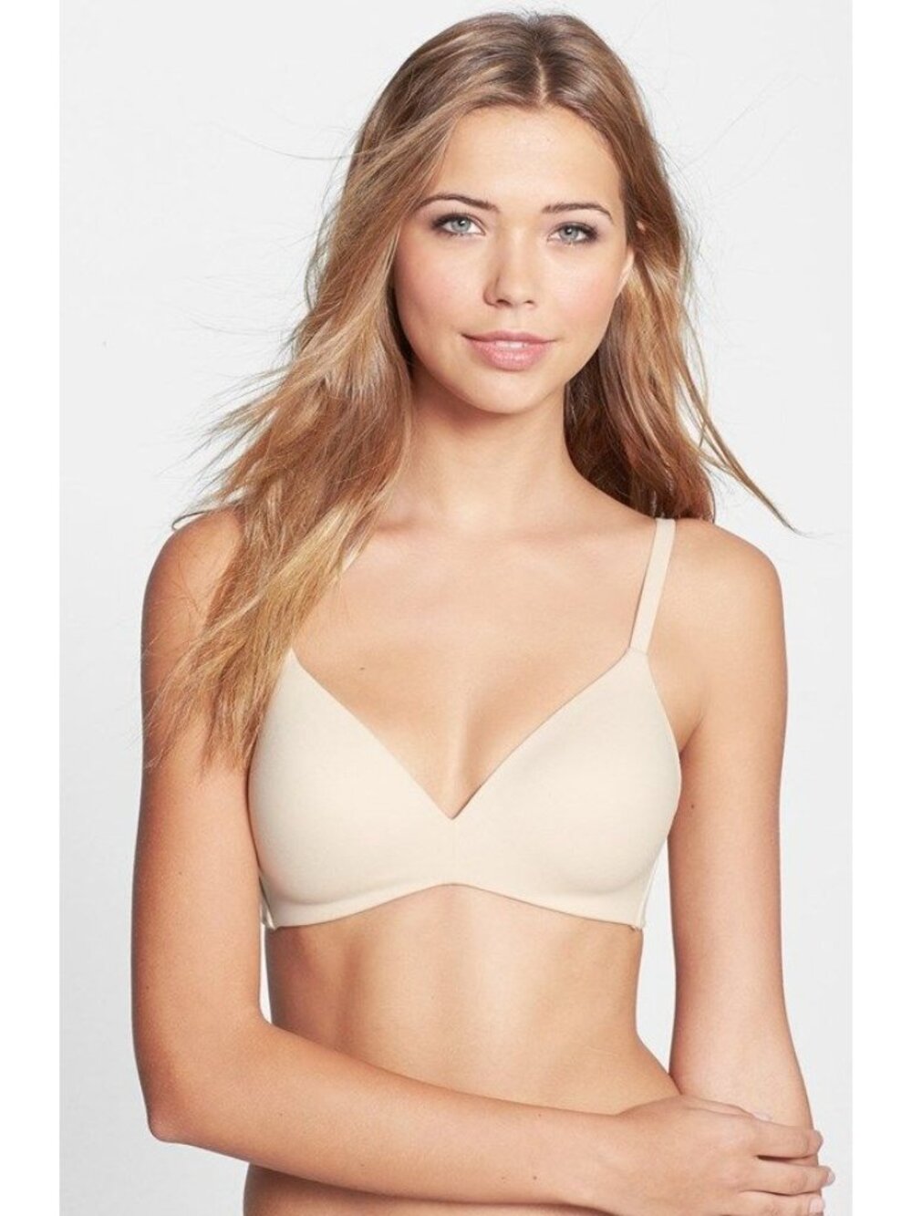 🆕WACOAL How Perfect Seamless Soft Cup Wireless Bra 36DD Beige #852189 - Picture 2 of 11